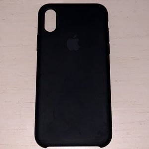 Black Apple Silicone Case iPhone XS